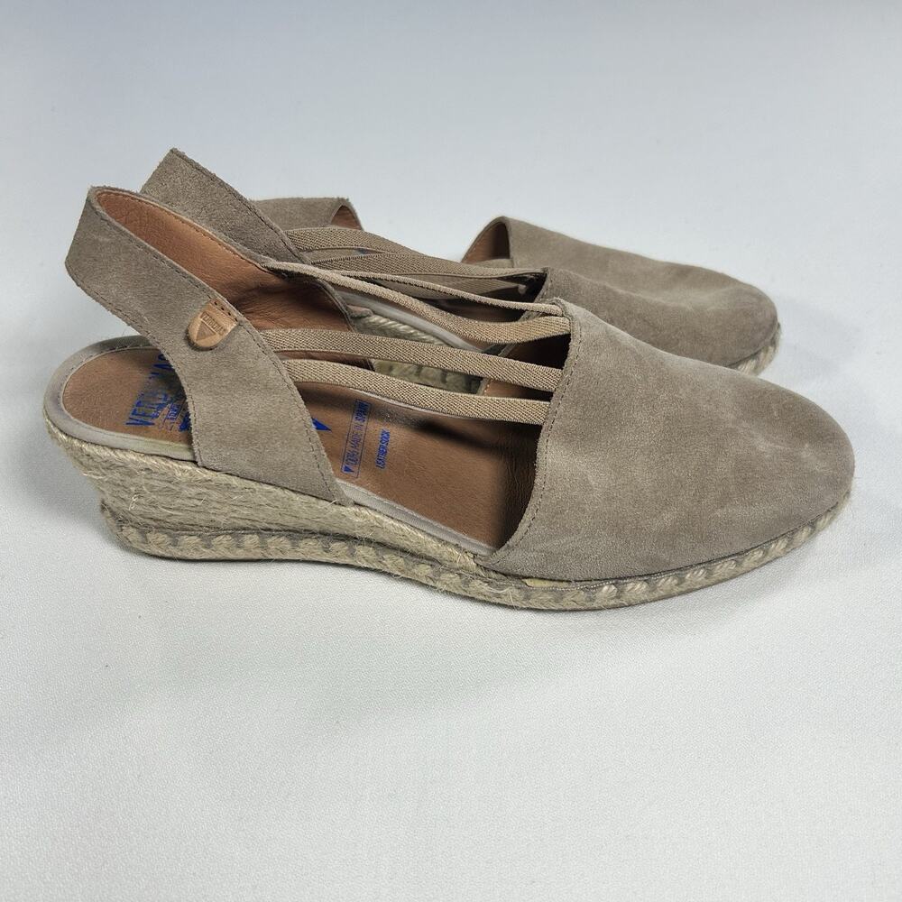 VERBENAS Maika Suede Wedge Sandals Espadrille Size 40 US 9.5